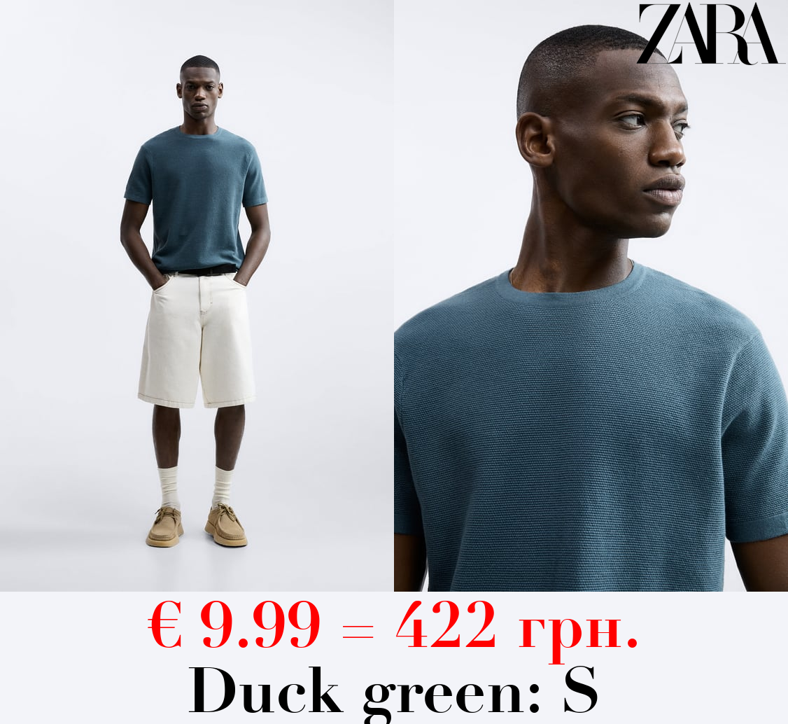 TEXTURED KNIT T-SHIRT