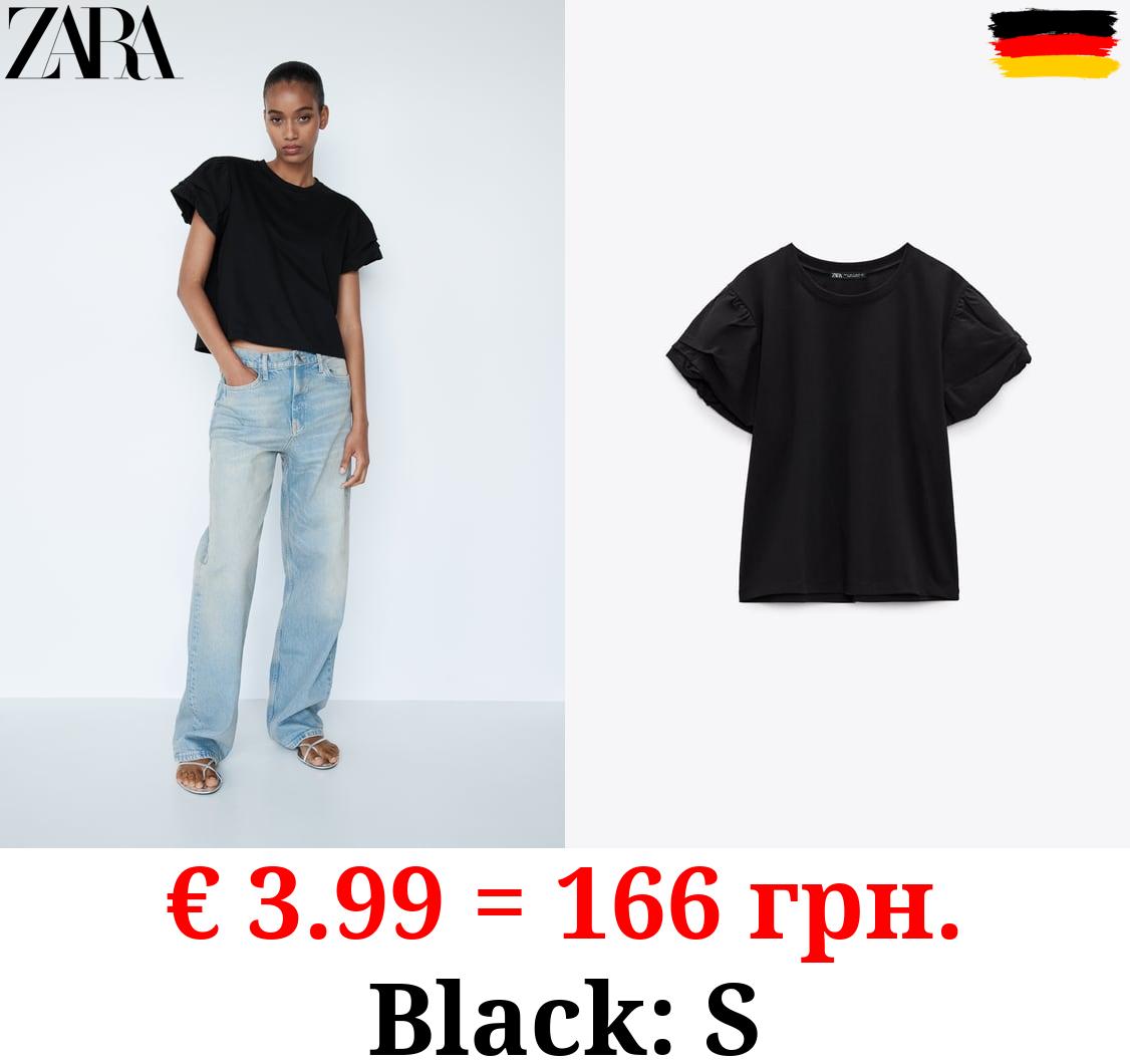 POPLIN SLEEVE T-SHIRT