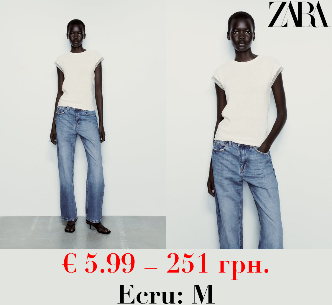 COTTON T-SHIRT WITH EMBELLISHED TRIM