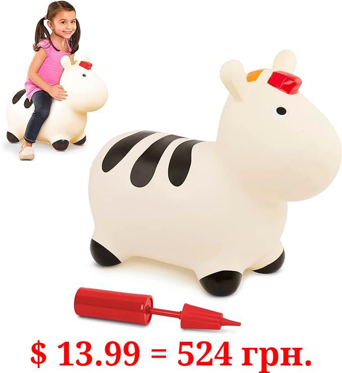 Battat – Inflatable Zebra Bouncer – Air Pump Included – Bouncy Animal – Soft & Safe – 18 Months + – Hoppin' Zebra