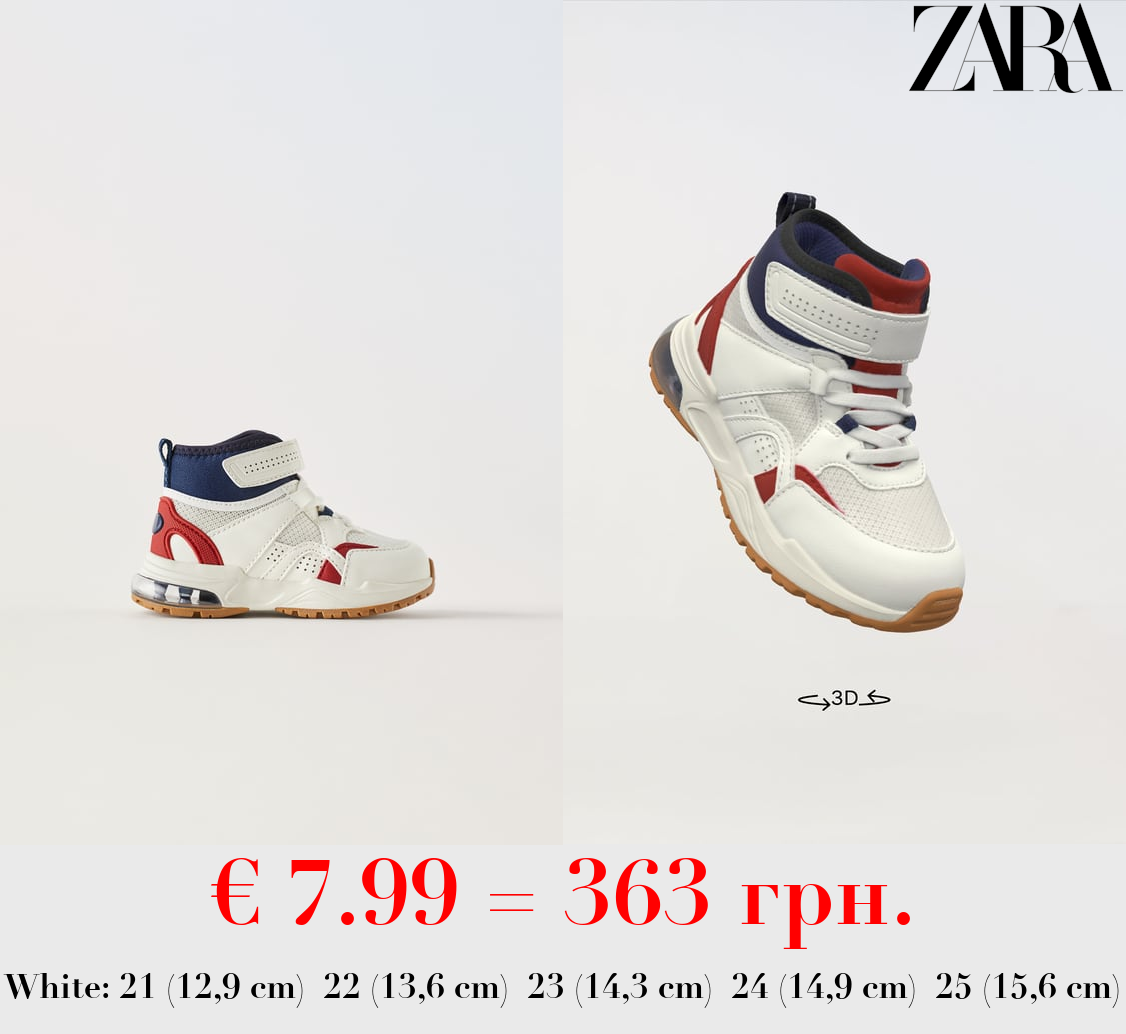 RETRO CONTRAST HIGH-TOP SNEAKERS