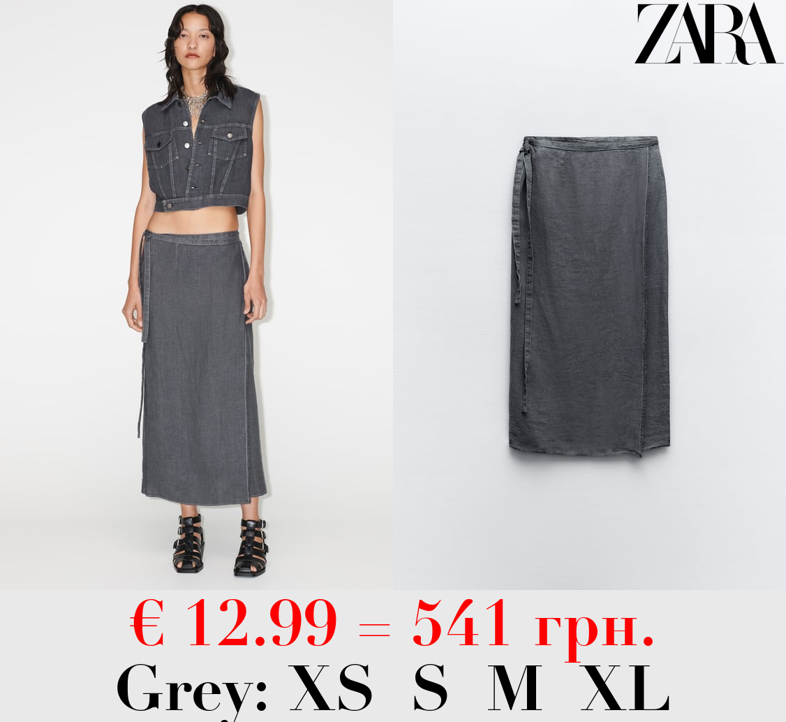 LINEN WRAP SKIRT