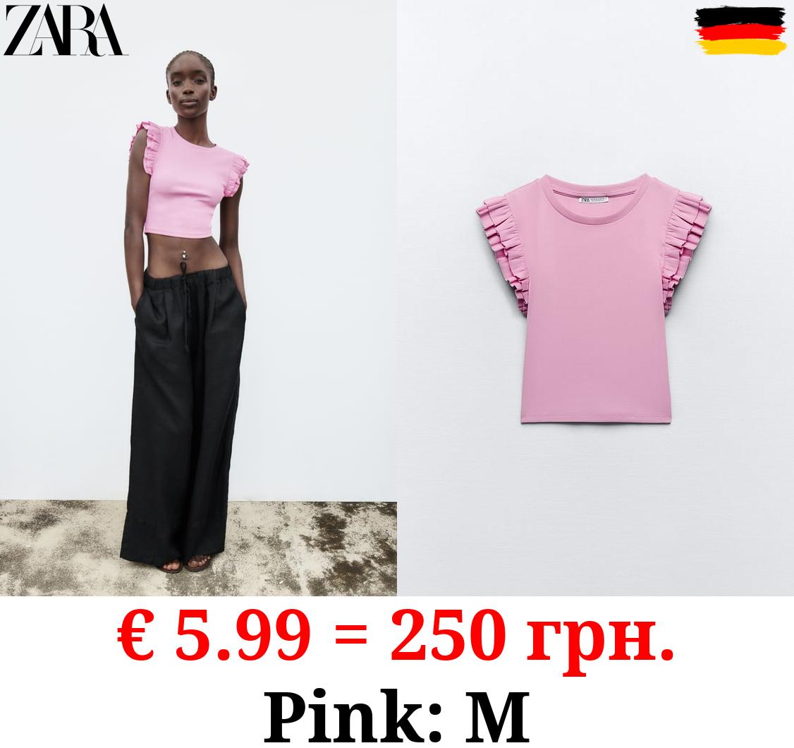 FRILLED SLEEVE T-SHIRT