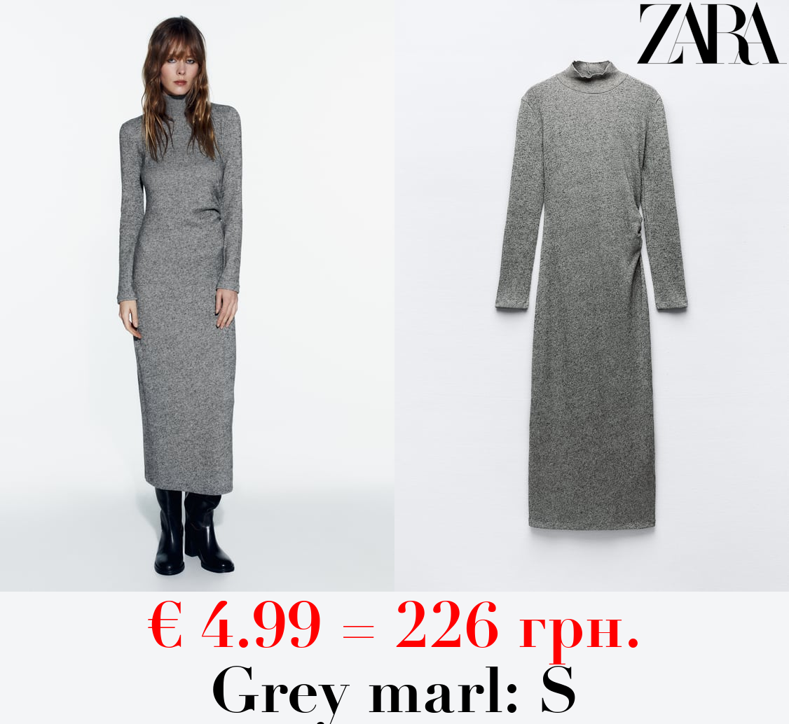 SOFT LONG DRESS WITH GATHERED DETAIL