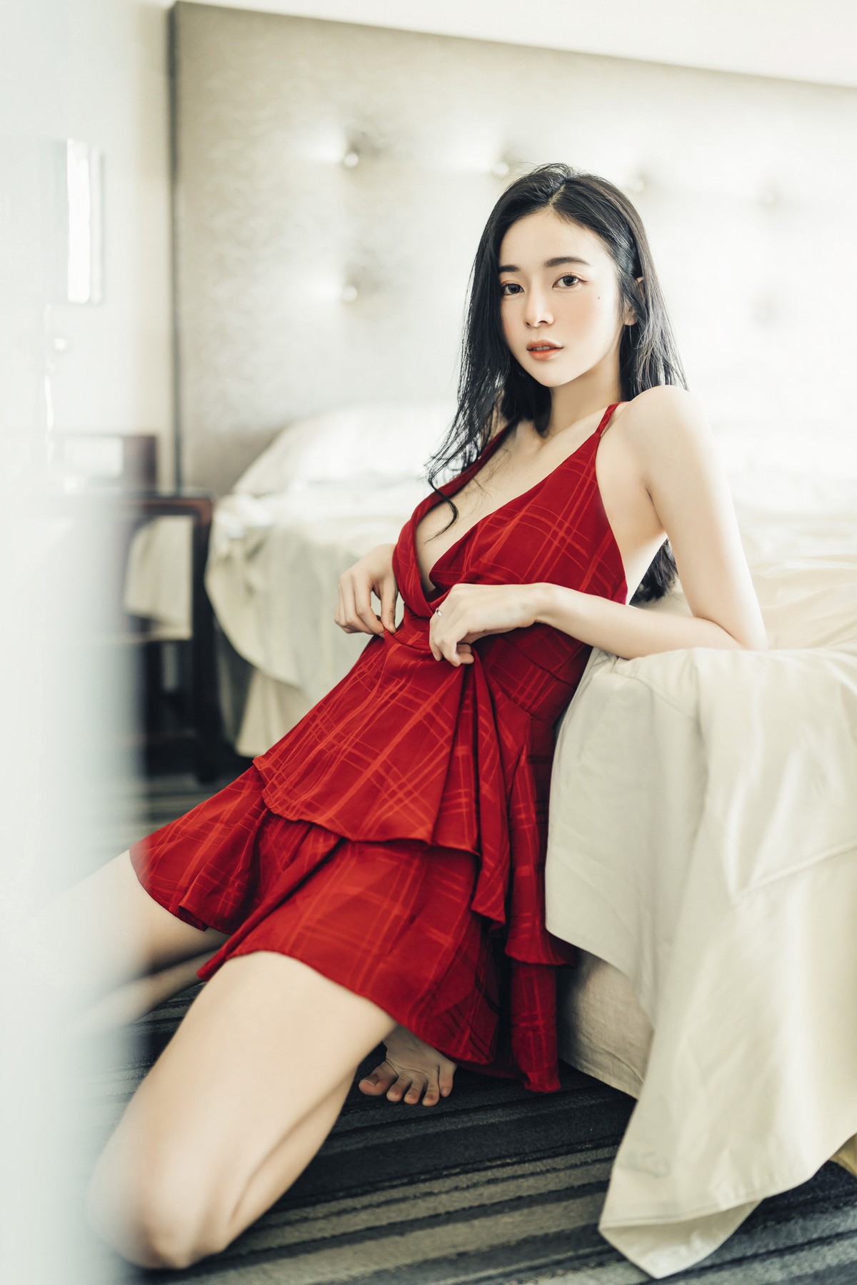 JVID精品 🔞仙仙辰 透明罩衫 透明駱駝蹄內褲 濕潤黑絲 我的女友 這次有點色😈有點甜 Set.01 6