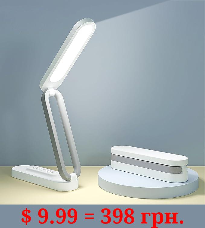 Giryuhd LED Desk Lamp for Office Home & Battery Operated Lamp Rechargeable Lamp Foldable & Portable Light, LED Desk Light Strip, 3 Brightness Dimmable Small Desk Lamp Wireless Reading Lamp