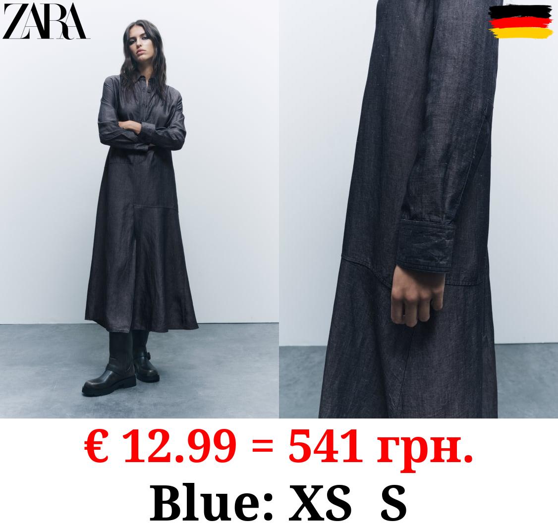 ZW COLLECTION LINEN BLEND SHIRT DRESS