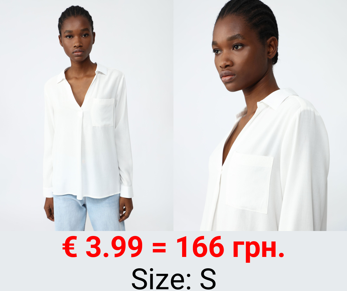 Flowing button-neck shirt