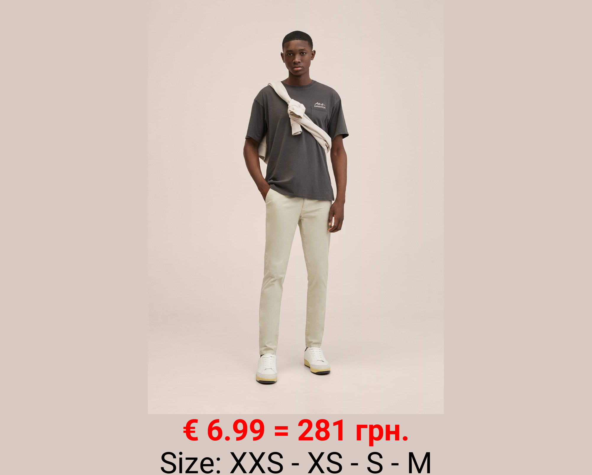 Pantalón slim fit algodón