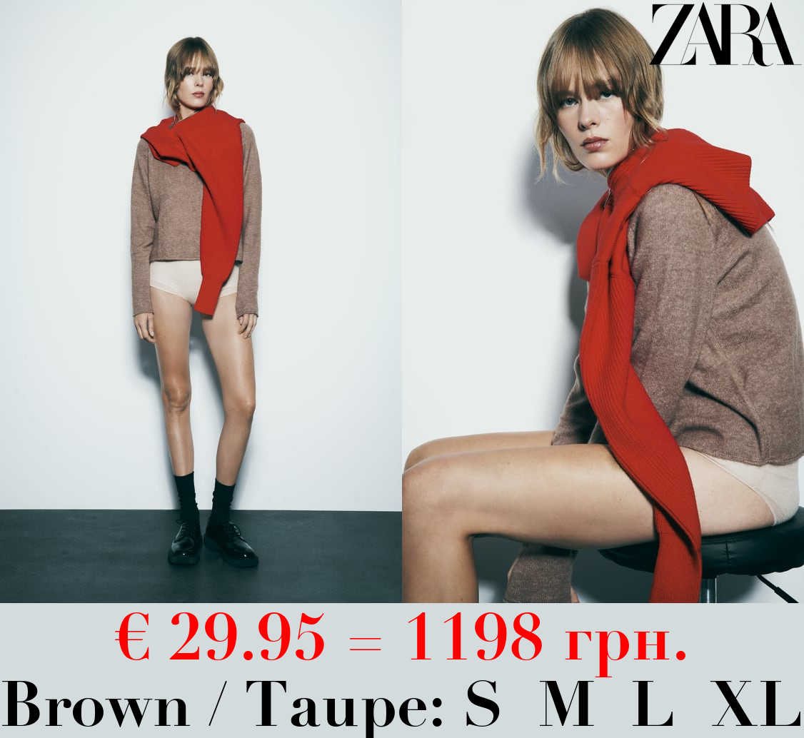 ALPACA BLEND AND FELT TEXTURE KNIT SWEATER