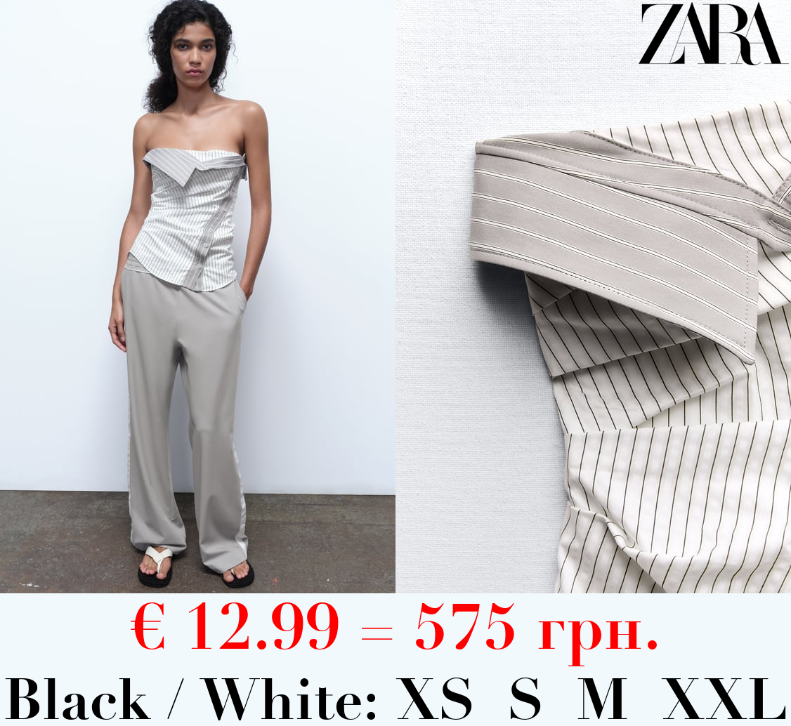 STRAPLESS STRIPED TOP