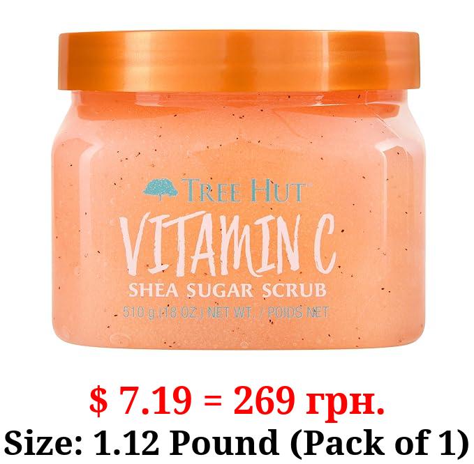 Tree Hut Vitamin C Shea Sugar Scrub, 18 oz, Ultra Hydrating and Exfoliating Scrub for Nourishing Essential Body Care