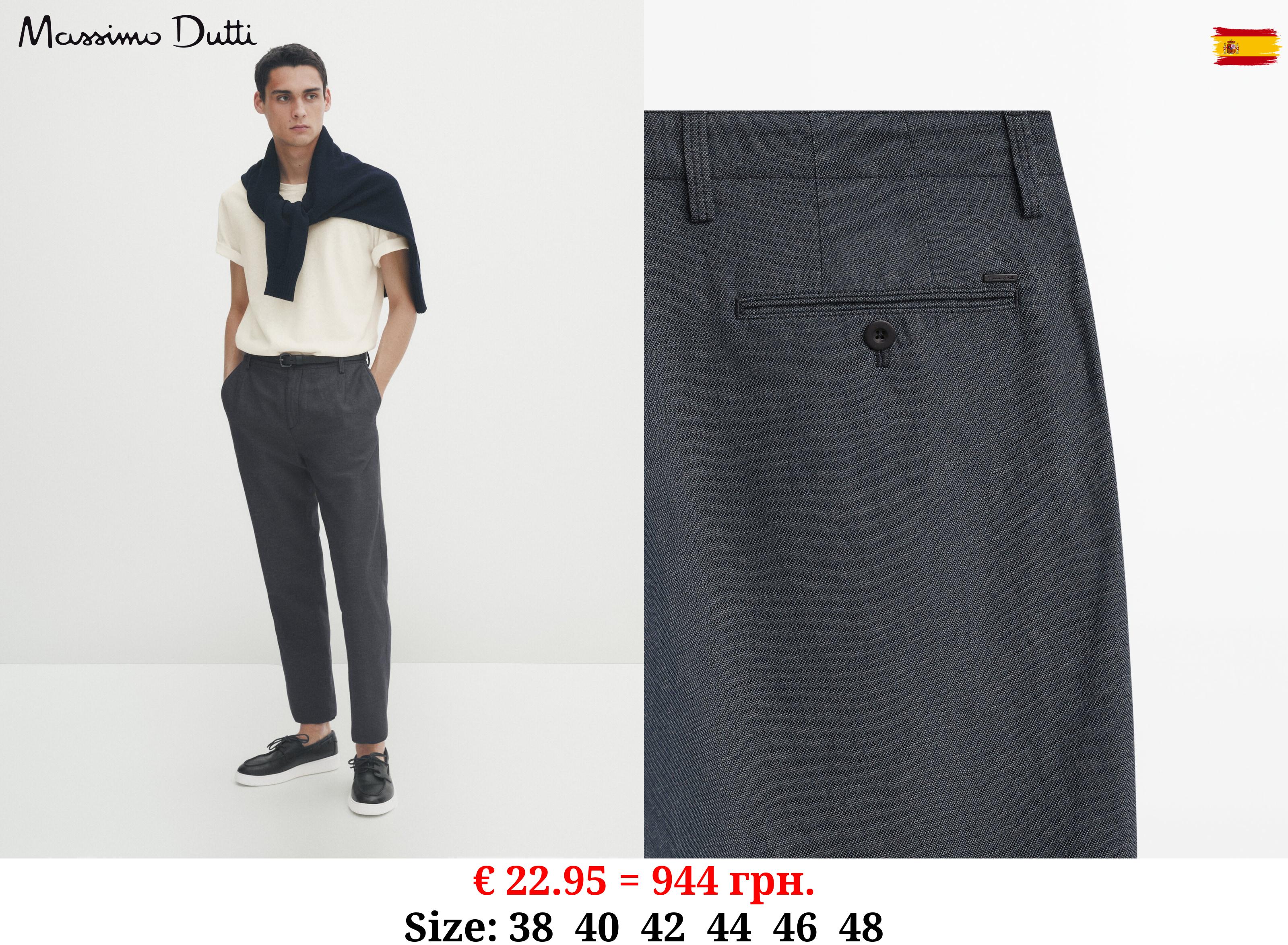 Relaxed fit dyed thread Oxford chino trousers NAVY BLUE