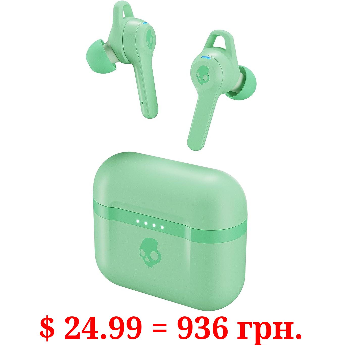 Skullcandy Indy Evo In-Ear Wireless Earbuds, 30 Hr Battery, Microphone, Works with iPhone Android and Bluetooth Devices - Mint