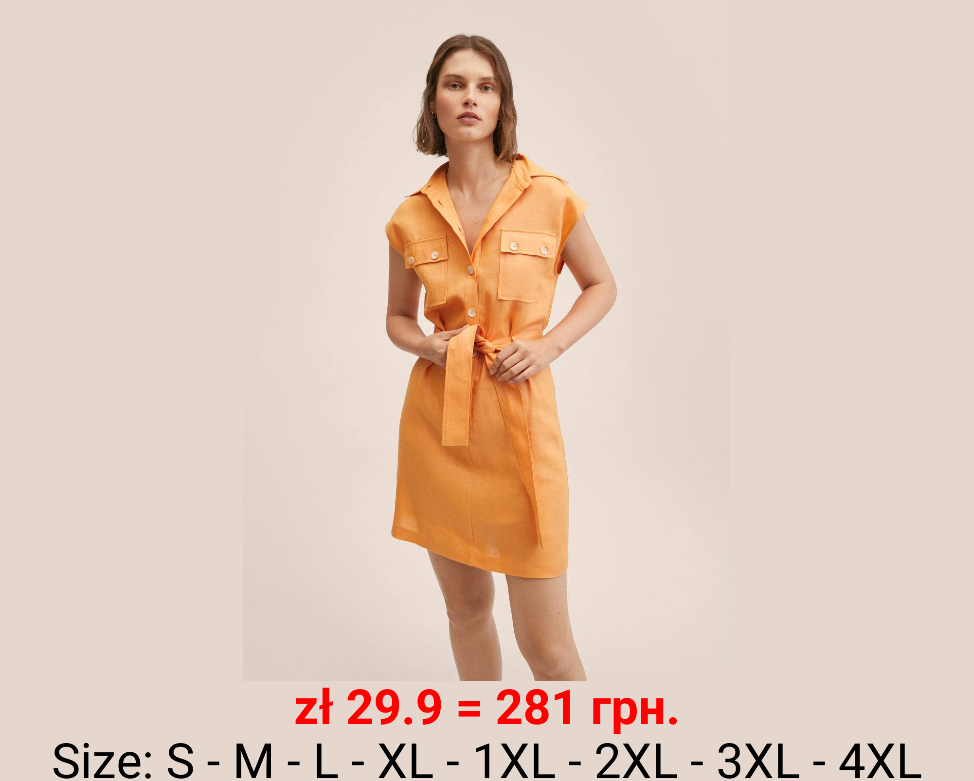 Vestido camisero 100% lino