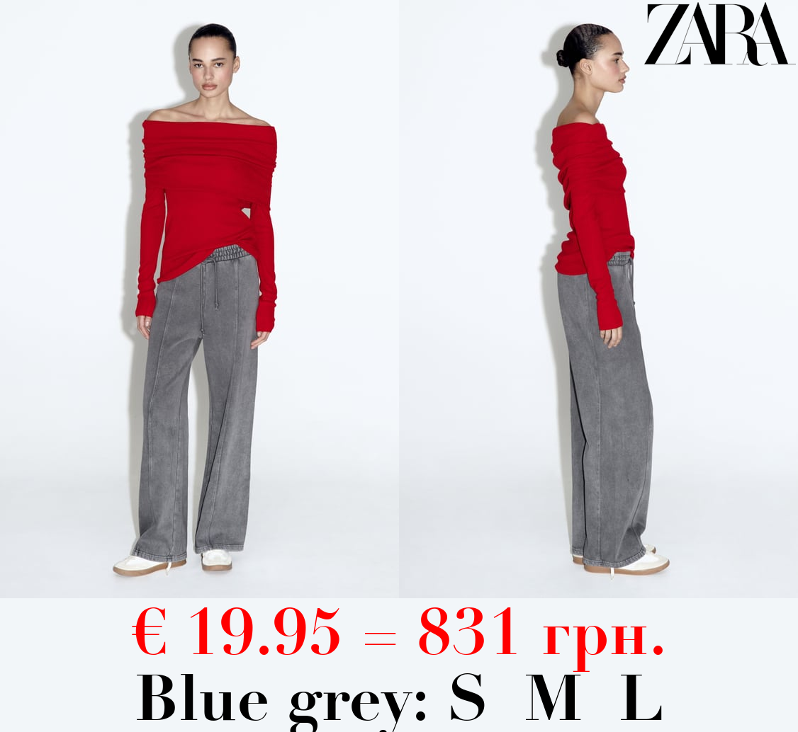 WIDE-LEG PLUSH TROUSERS