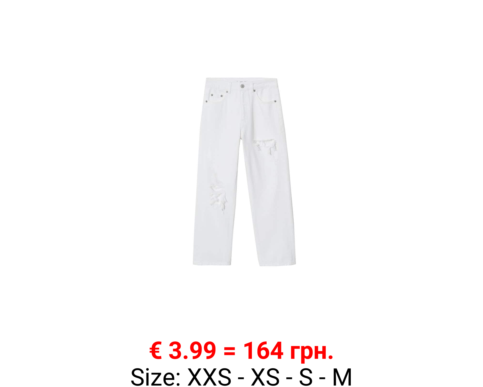 Jeans straight-fit rotos decorativos