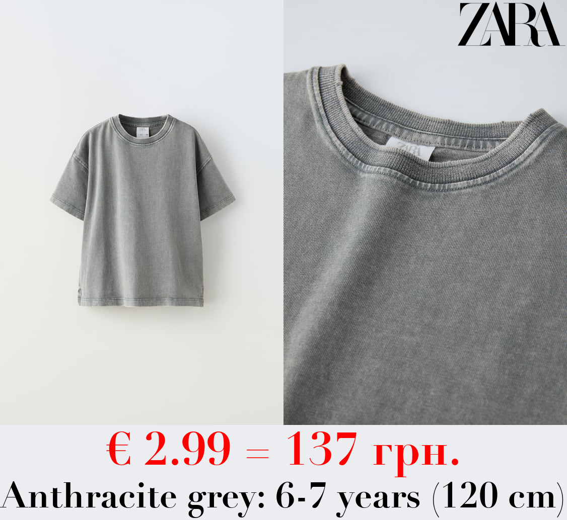 FADED-EFFECT HEAVY WEIGHT T-SHIRT