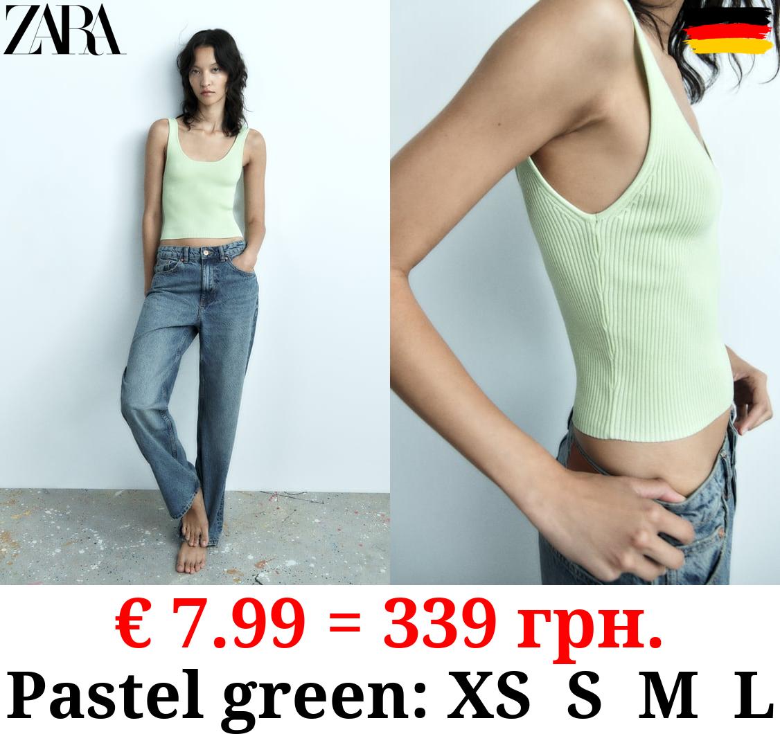 RIBBED KNIT CROP TOP