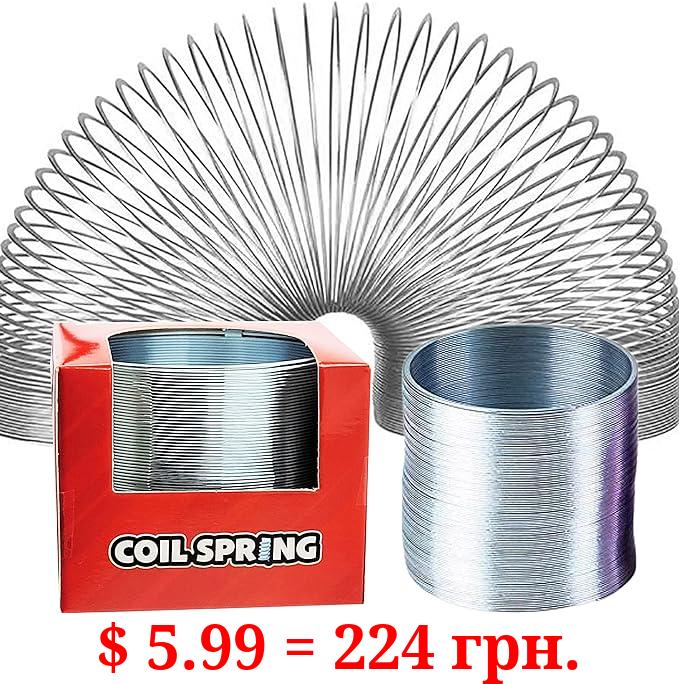 Silver Metal Coil Spring, Goody Bag Fillers, Party Favor for Kids, Variety of 2.4" (60mm) Individually Boxed (Single)