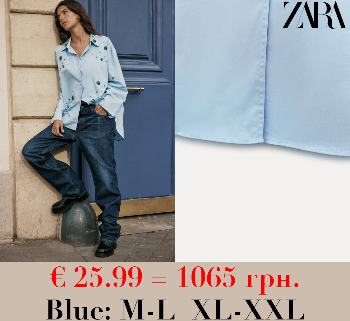 ZW COLLECTION EMBROIDERED RHINESTONE SHIRT