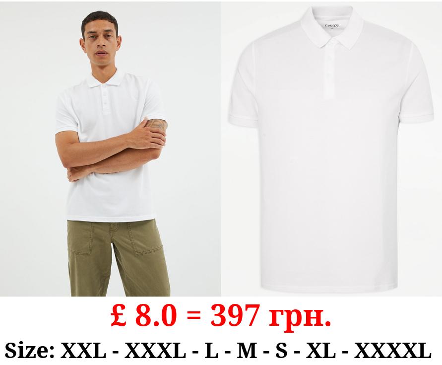 White Short Sleeve Polo Top