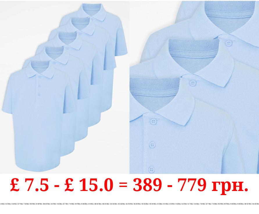 Light Blue School Polo Shirt 5 Pack