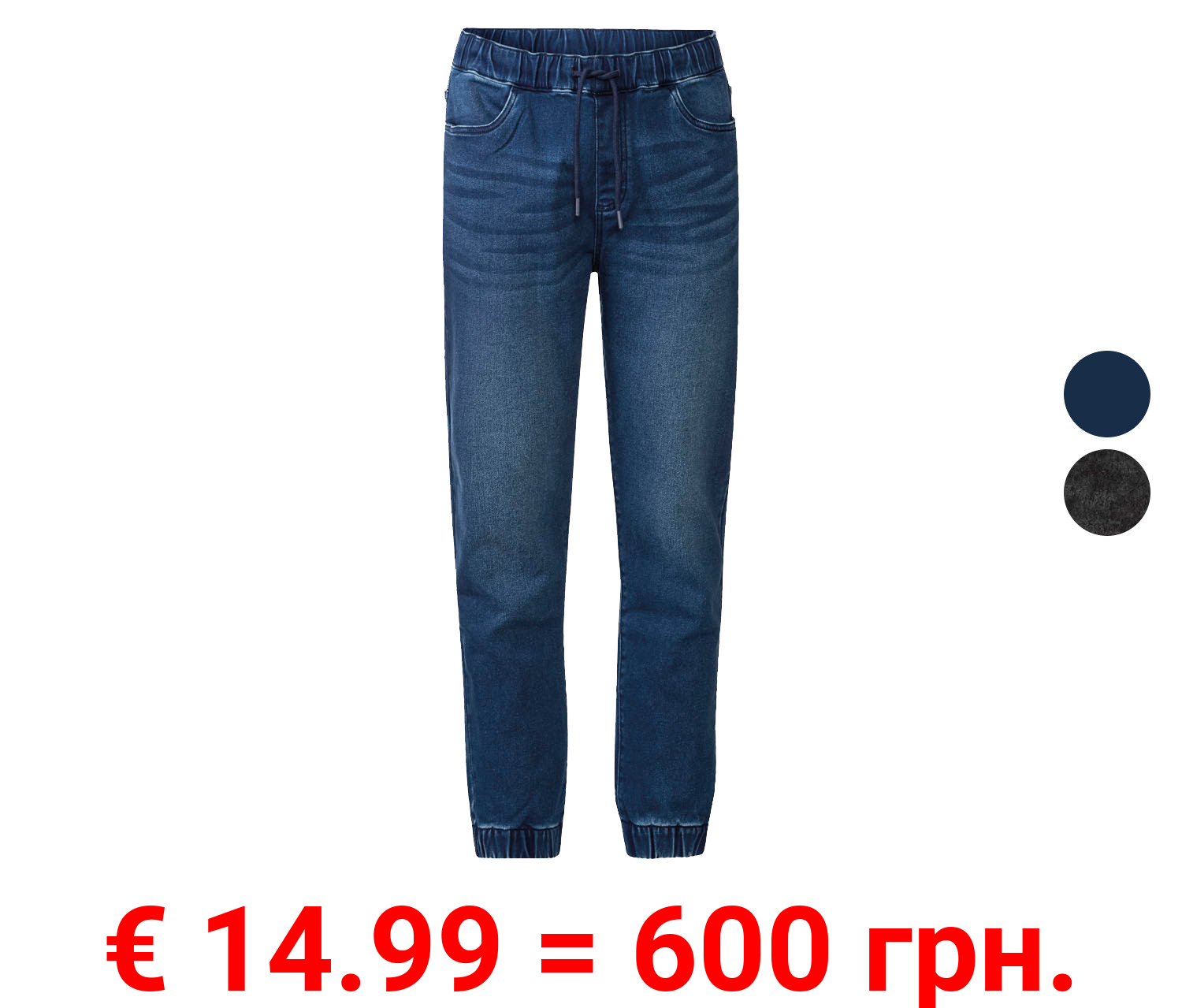 LIVERGY® Herren Denim Joggers, Relaxed Fit, mit Bündchen