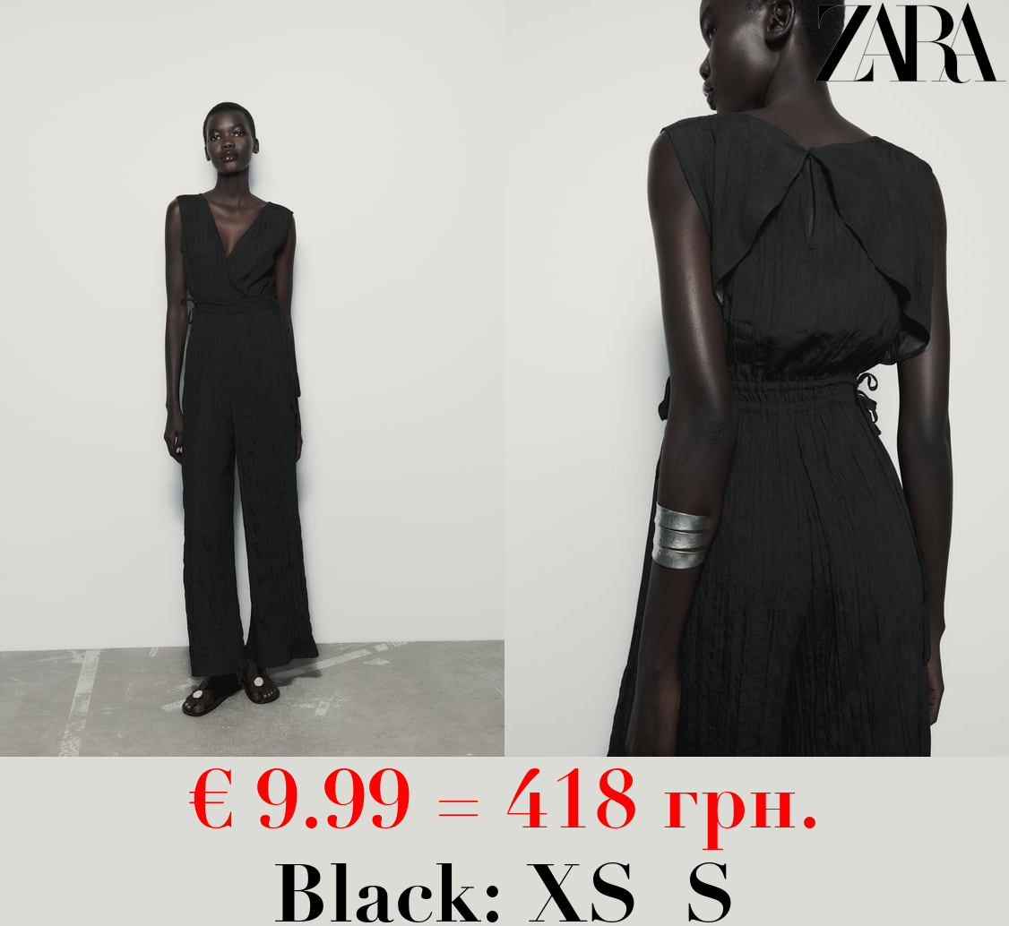 SATIN JUMPSUIT WITH WRINKLED EFFECT