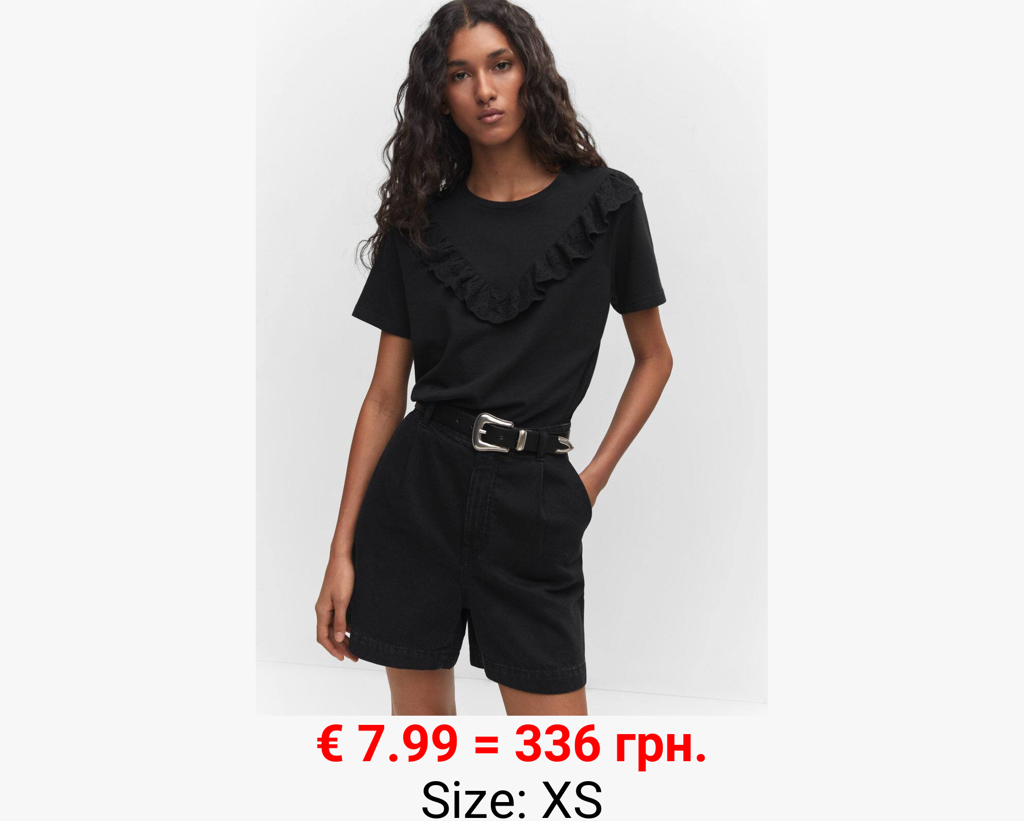 Camiseta volante bordado