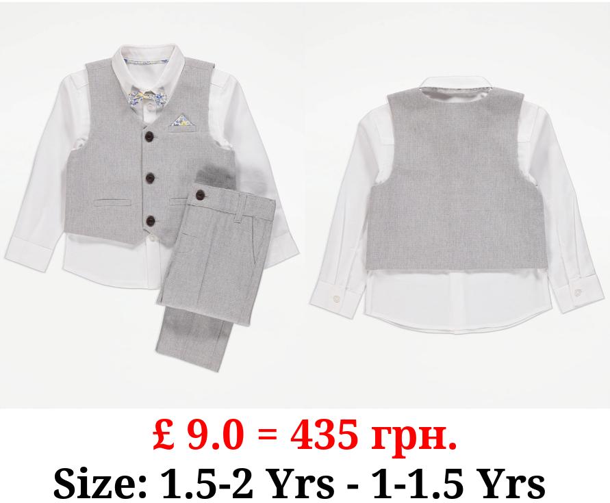 Smart Shirt Waistcoat and Trousers 4 Piece Set