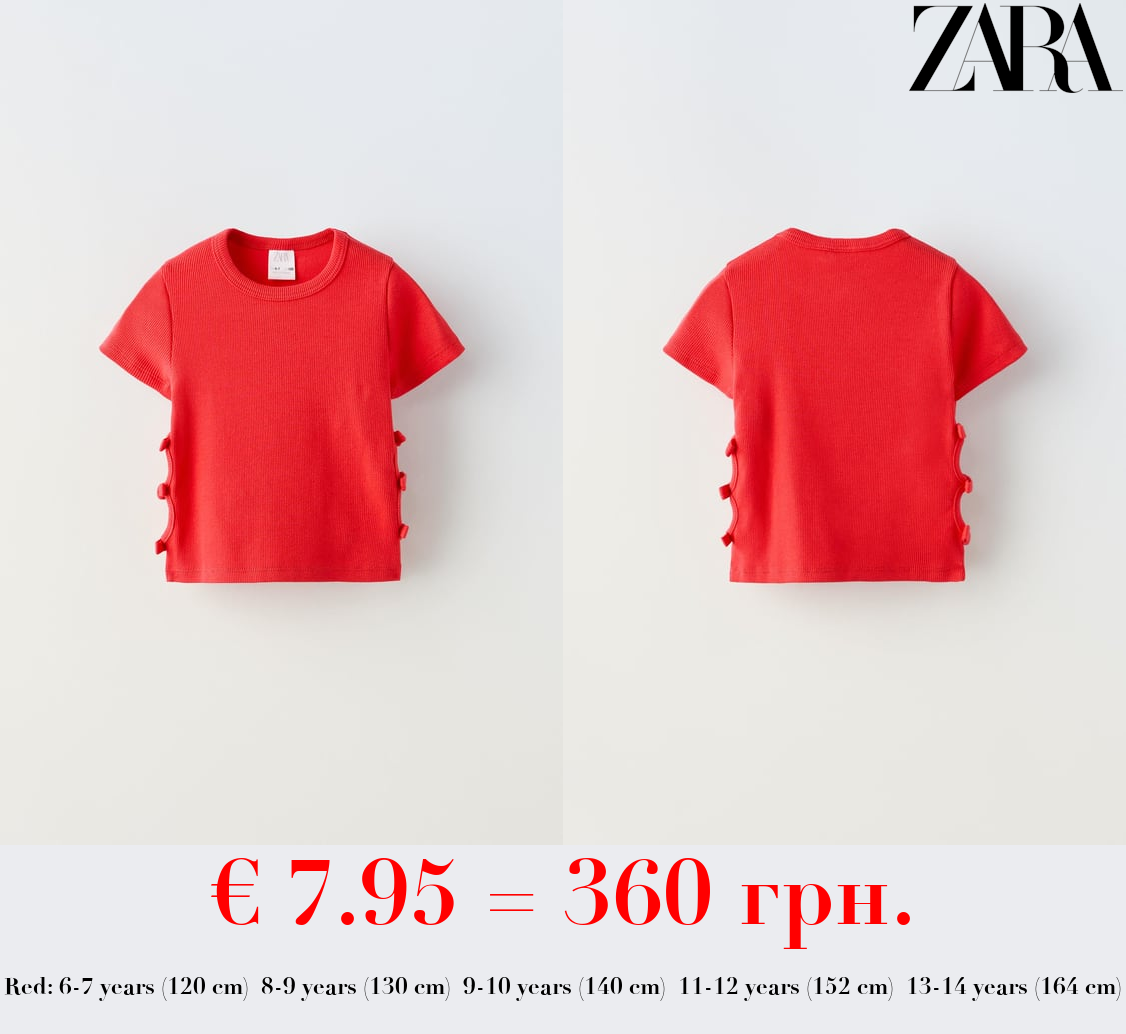 CUT-OUT T-SHIRT WITH BOWS