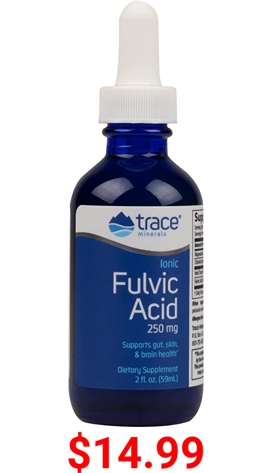Trace Minerals Research Liquid Ionic Fulvic Acid with ConcenTrace, 2 Ounces