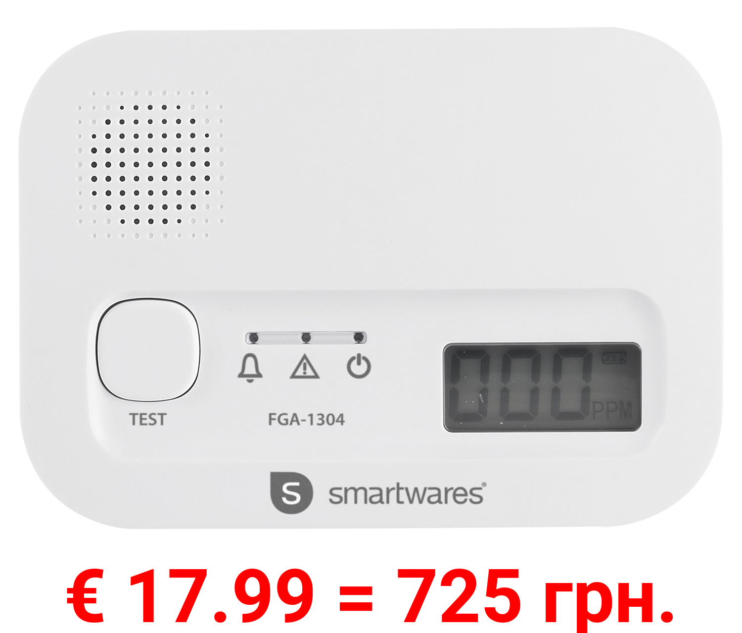 Smartwares Kohlenmonoxidmelder, mit Sensor und LCD-Display