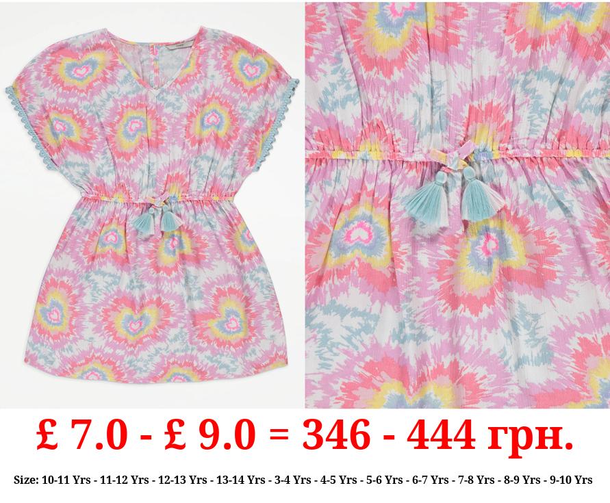 Pink Heart Tie Dye Kaftan