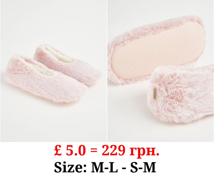 Pink Faux Fur Slippers