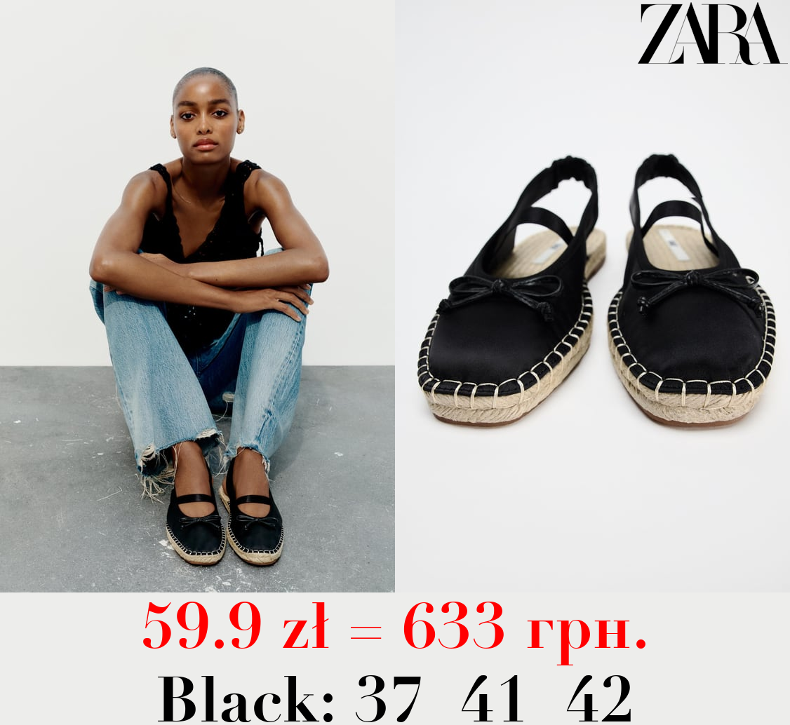 ESPADRILLES WITH BOW AND TOPSTITCHING