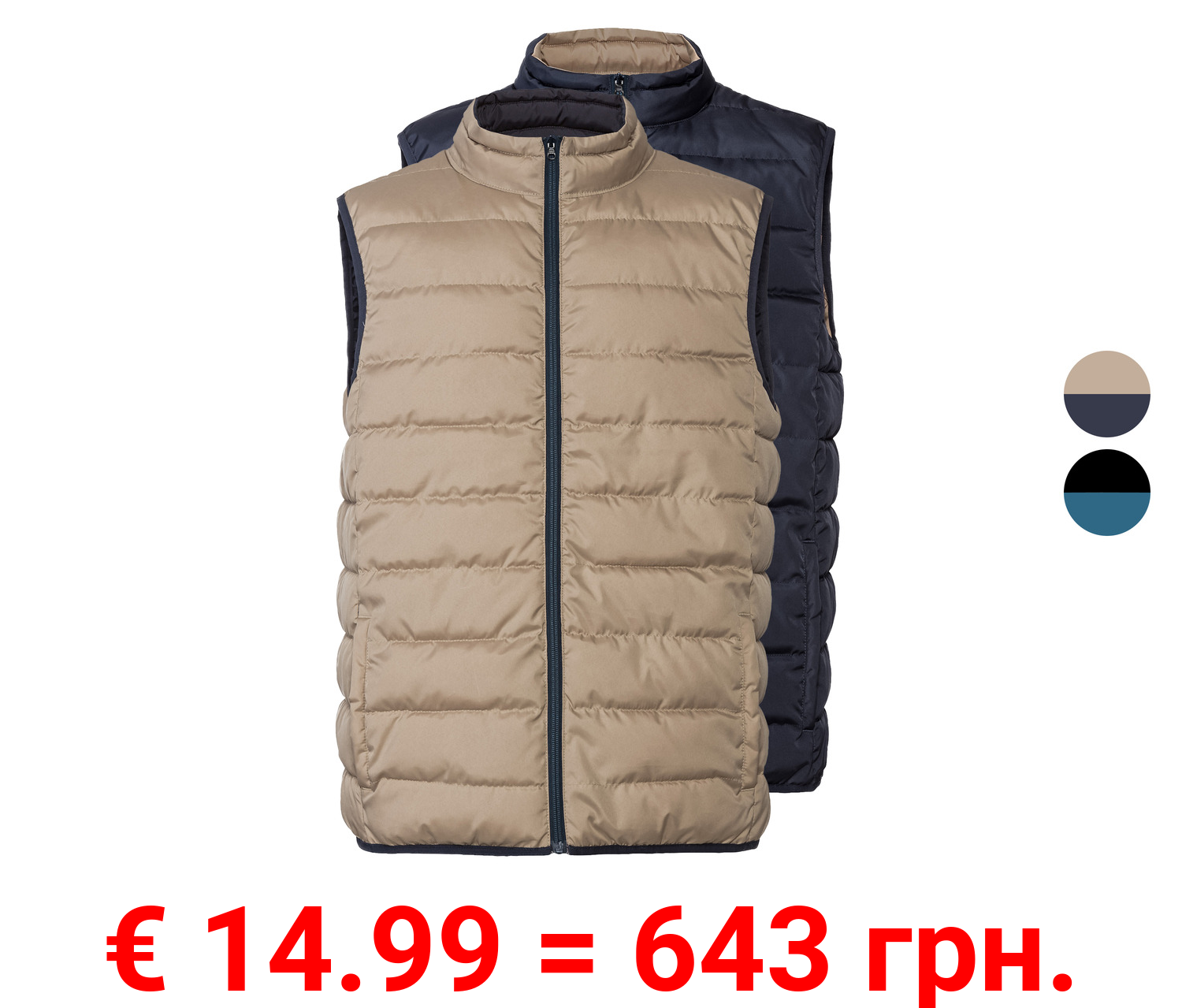 LIVERGY® Herren Wendeweste, weich und wärmend wattiert
