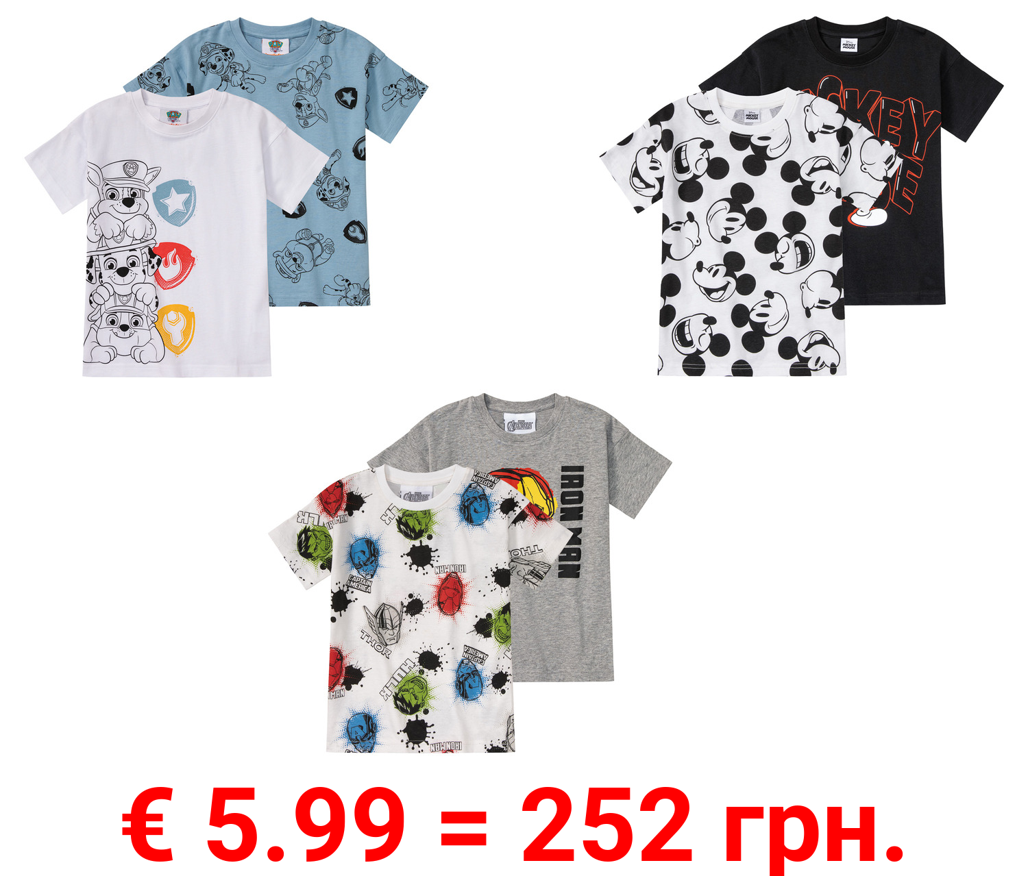 Kleinkinder/Kinder T-Shirts, 2 Stück, aus reiner Baumwolle