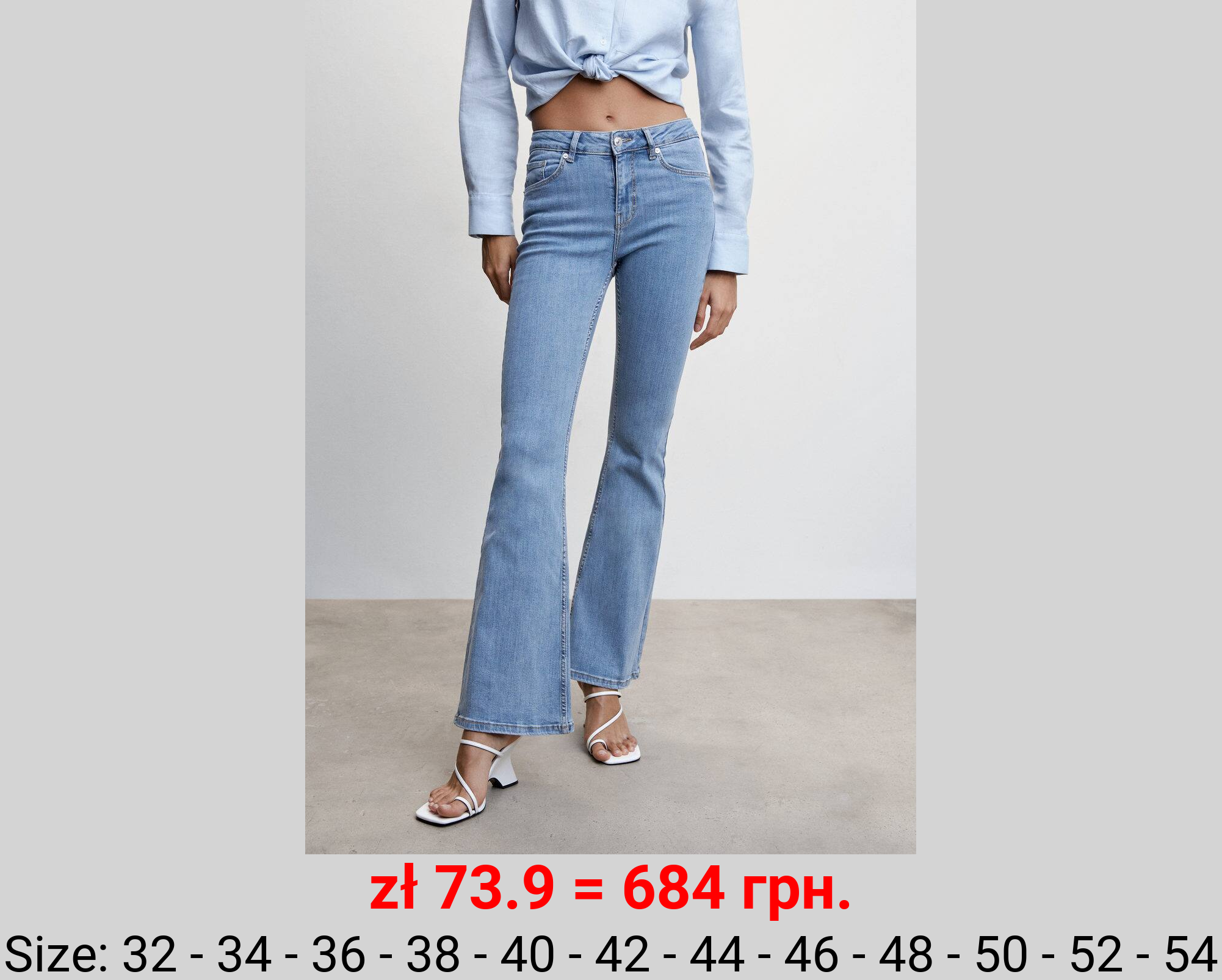 Jeans flare tiro medio