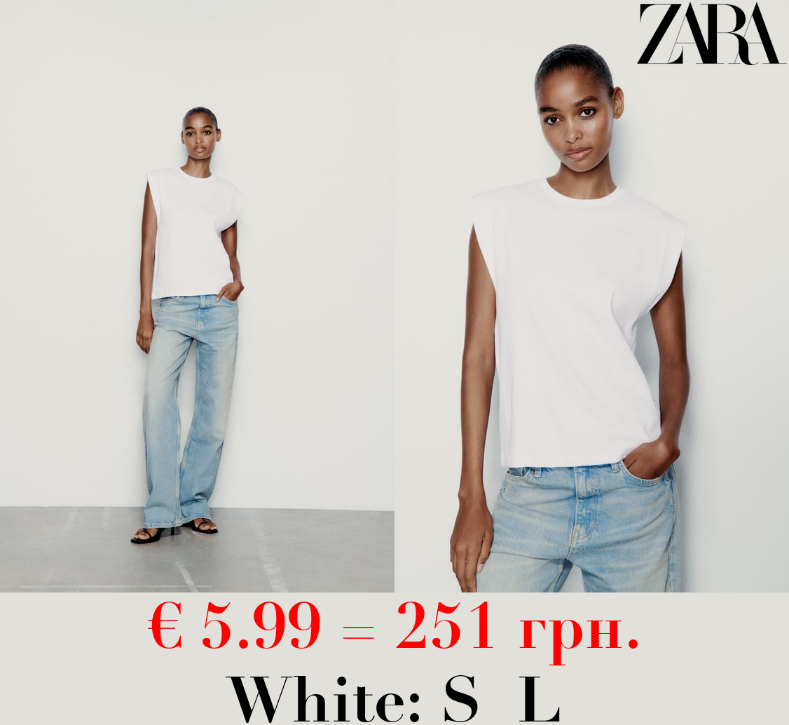 RIBBED DROP SLEEVE T-SHIRT