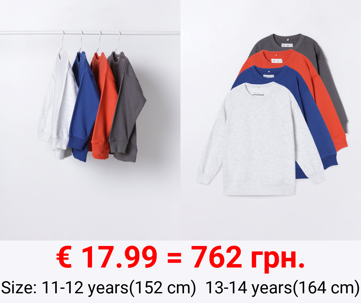 Pack of 4 basic sweatshirts