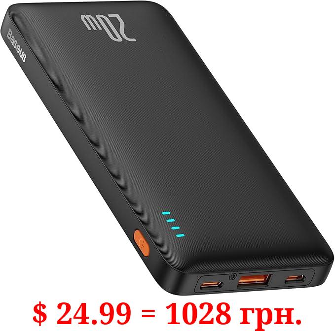 Baseus Portable Charger, 20W PD QC Power Bank Fast Charging, 10000mAh Slim Battery Pack Charger Portable with USB C in&Out for iPhone 15 14 13 12 11 Samsung S23 S22 Google LG iPad