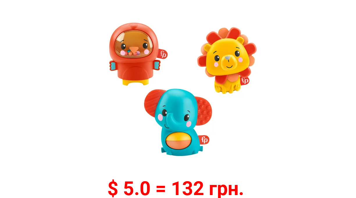 ​Fisher-Price Busy Buddies Gift Set Jungle Animal Infant Activity Toys