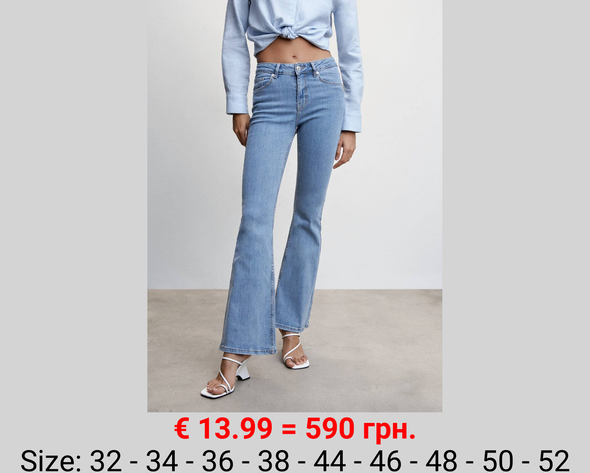 Jeans flare tiro medio