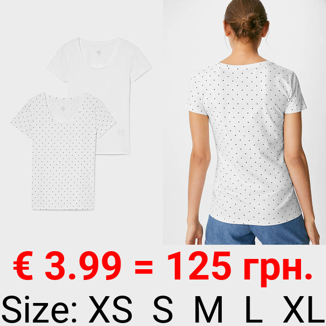 Multipack 2er - Basic-T-Shirt - Bio-Baumwolle