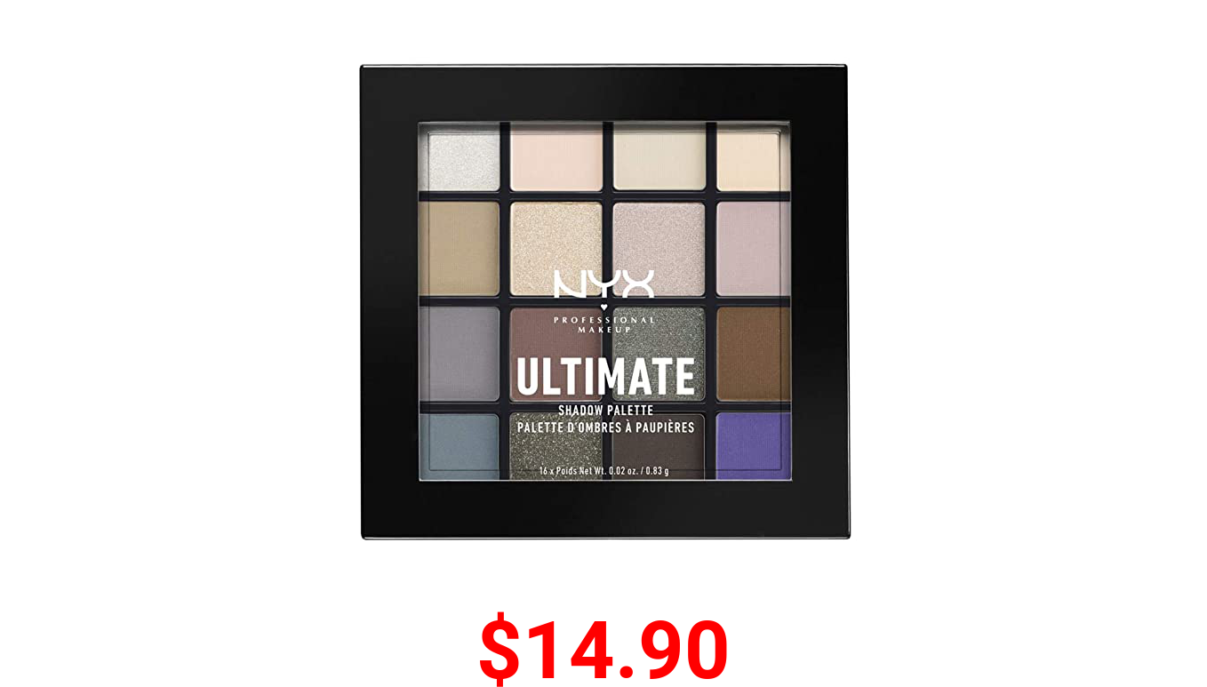 NYX PROFESSIONAL MAKEUP Ultimate Shadow Palette, Eyeshadow Palette, Cool Neutrals