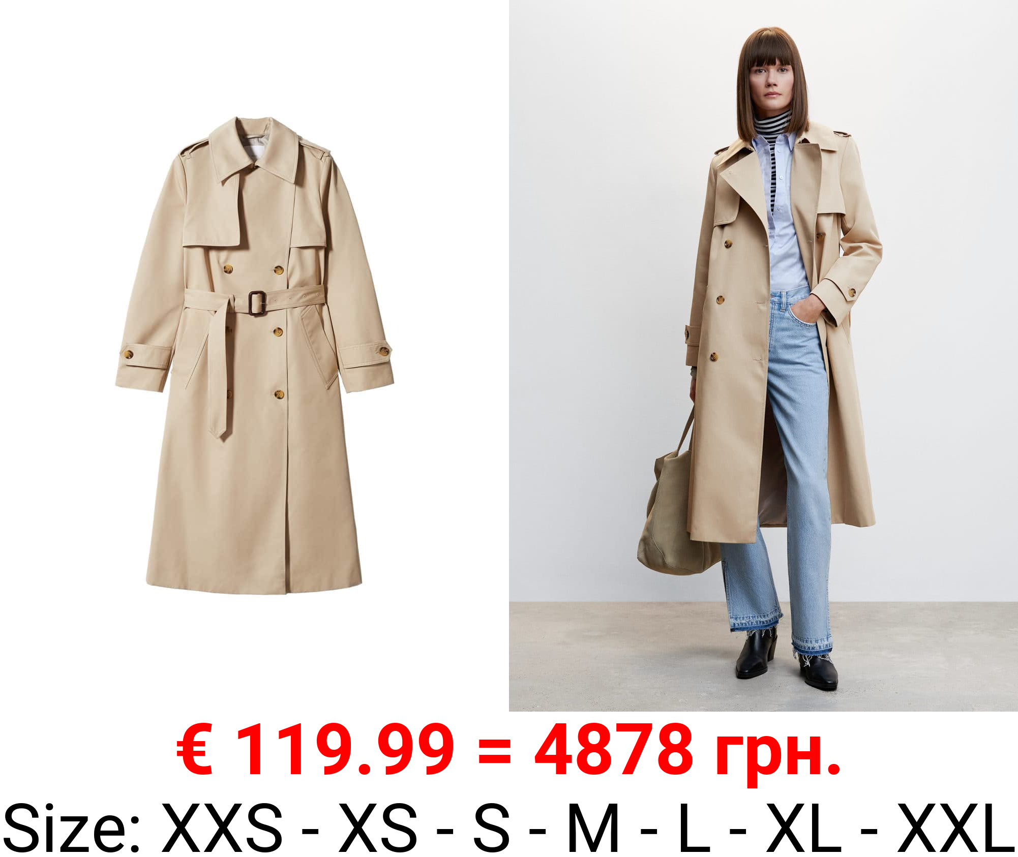 trench clásico largo