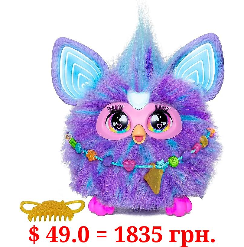 Furby Purple, 15 Fashion Accessories, Interactive Plush Toys for 6 Year Old Girls & Boys & Up, Voice Activated Animatronic