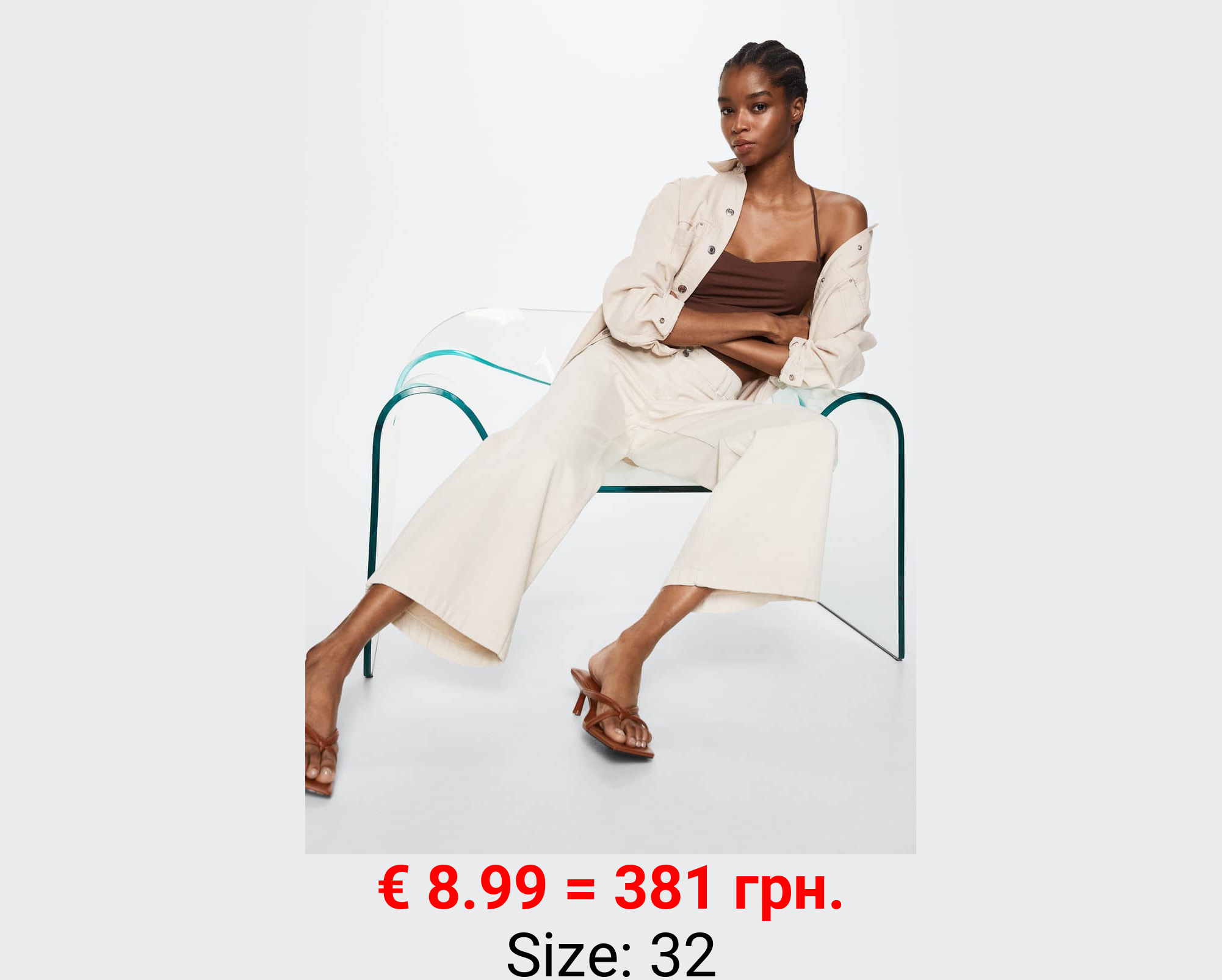 Jeans culotte tiro medio